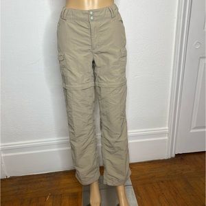 The North Face Convertible Hiking Pants Zip Off Shorts Women’s Size 14 Tan EUC